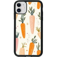 Coque iPhone 11 - Silicone rigide noir Easter 2026 Illustration carrots