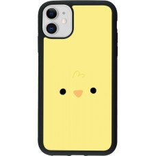 Coque iPhone 11 - Silicone rigide noir Easter 2026 Little chicken