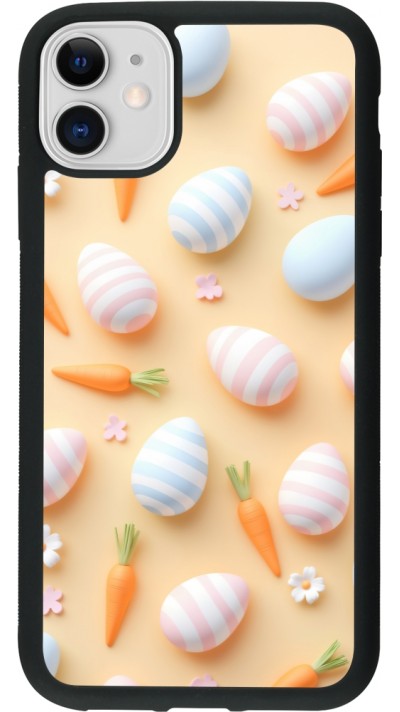 Coque iPhone 11 - Silicone rigide noir Easter 2026 Pattern Easter