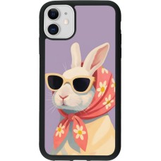 Coque iPhone 11 - Silicone rigide noir Easter 2026 Rabbit with scarf