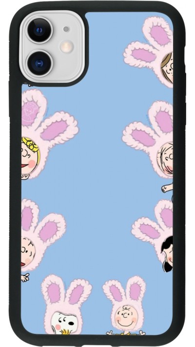 Coque iPhone 11 - Silicone rigide noir Easter 2026 Snoopy