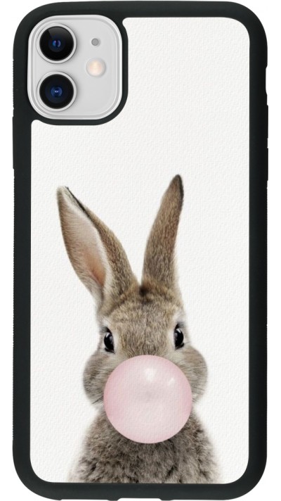 iPhone 11 Case Hülle - Silikon schwarz Easter 2023 bubble gum bunny