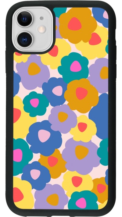 iPhone 11 Case Hülle - Silikon schwarz Easter 2024 flower power