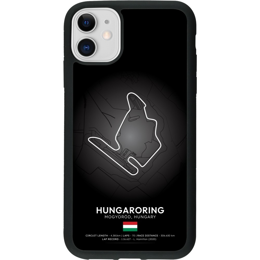 Coque iPhone 11 - Silicone rigide noir F1 Track 2025 Hungary