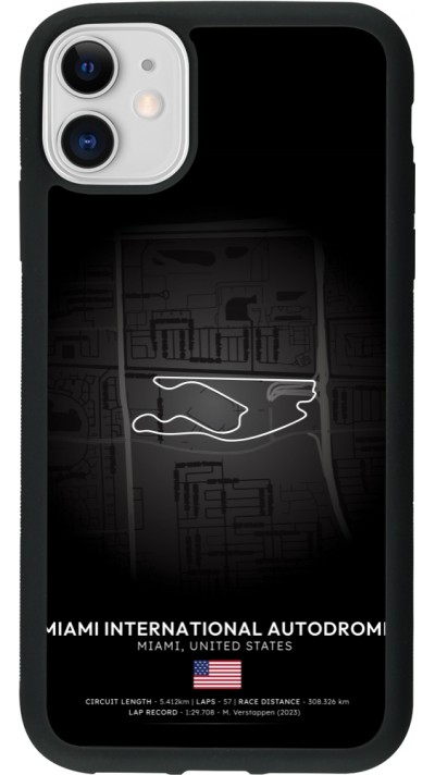 iPhone 11 Case Hülle - Silikon schwarz F1 Track 2025 Miami