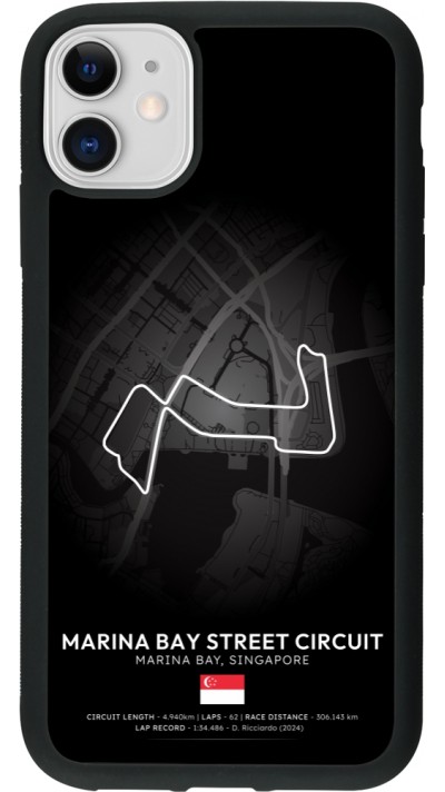 iPhone 11 Case Hülle - Silikon schwarz F1 Track 2025 Singapore