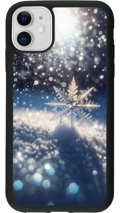iPhone 11 Case Hülle - Silikon schwarz Schneeflocke Solar Glanz