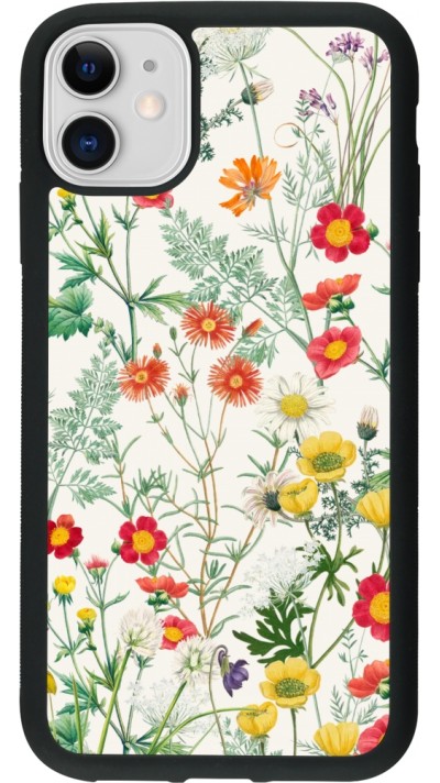 iPhone 11 Case Hülle - Silikon schwarz Flora Botanical Wildlife