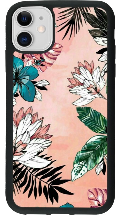 iPhone 11 Case Hülle - Silikon schwarz Flowers Artprint