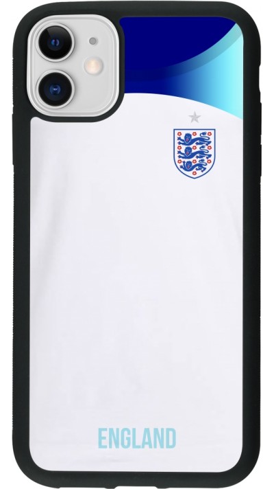 iPhone 11 Case Hülle - Silikon schwarz England 2022 personalisierbares Fußballtrikot
