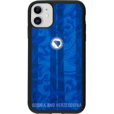 Coque iPhone 11 - Silicone rigide noir Maillot de football Bosnie-Herzégovine 2026 personnalisable
