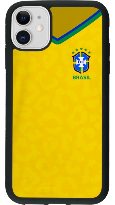 iPhone 11 Case Hülle - Silikon schwarz Brasilien 2022 personalisierbares Fußballtrikot