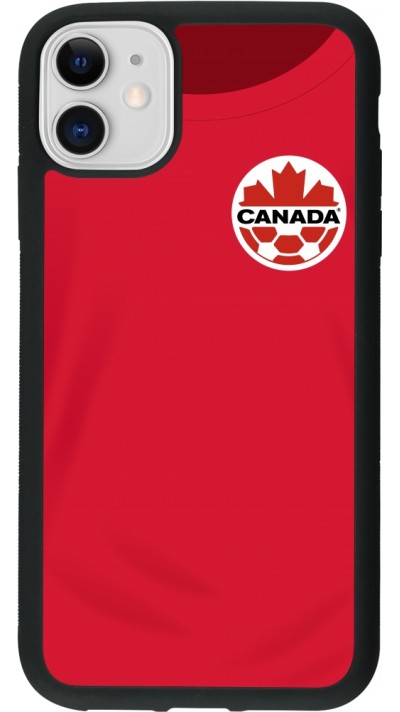 iPhone 11 Case Hülle - Silikon schwarz Kanada 2022 personalisierbares Fussballtrikot