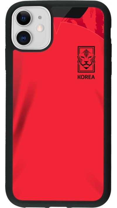 iPhone 11 Case Hülle - Silikon schwarz Südkorea 2022 personalisierbares Fussballtrikot