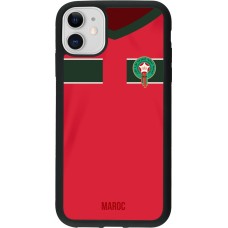 iPhone 11 Case Hülle - Silikon schwarz Marokko 2022 personalisierbares Fussballtrikot