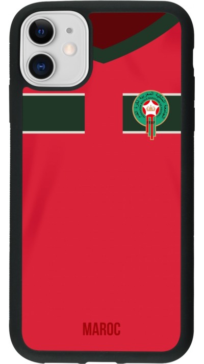 iPhone 11 Case Hülle - Silikon schwarz Marokko 2022 personalisierbares Fussballtrikot