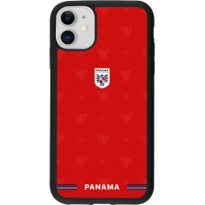 Coque iPhone 11 - Silicone rigide noir Maillot de football Panama 2026 personnalisable