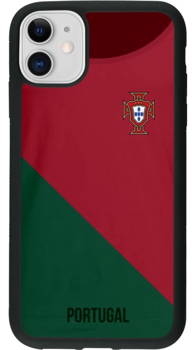 iPhone 11 Case Hülle - Silikon schwarz Fussballtrikot Portugal2022