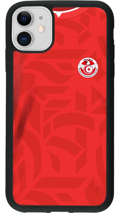 iPhone 11 Case Hülle - Silikon schwarz Tunesien 2022 personalisierbares Fussballtrikot