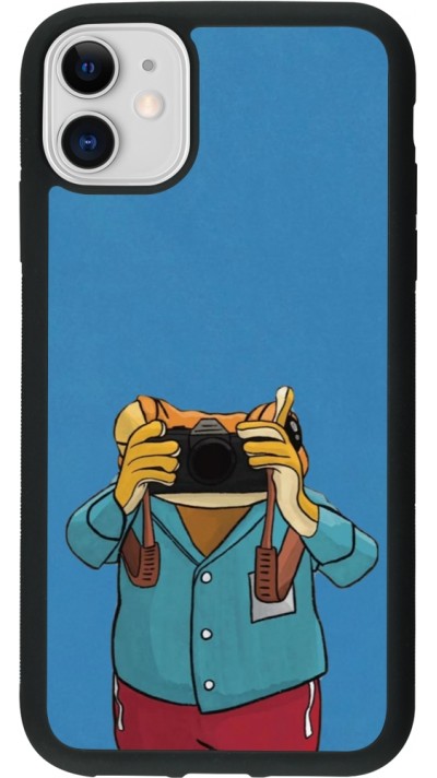 Coque iPhone 11 - Silicone rigide noir Frog with camera DTMF