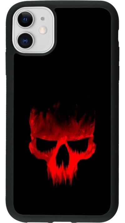 iPhone 11 Case Hülle - Silikon schwarz Halloween 2023 scary skull