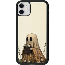 Coque iPhone 11 - Silicone rigide noir Halloween 2025 Ghost gardener