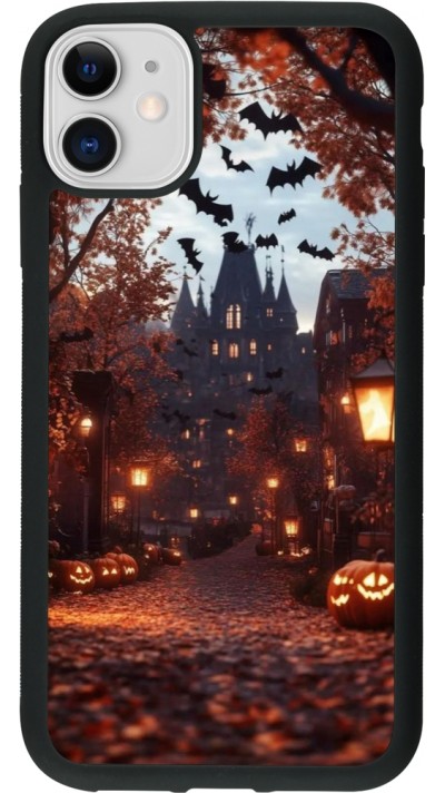 iPhone 11 Case Hülle - Silikon schwarz Halloween 2025 Haunted house