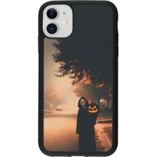 Coque iPhone 11 - Silicone rigide noir Halloween 2025 Scream