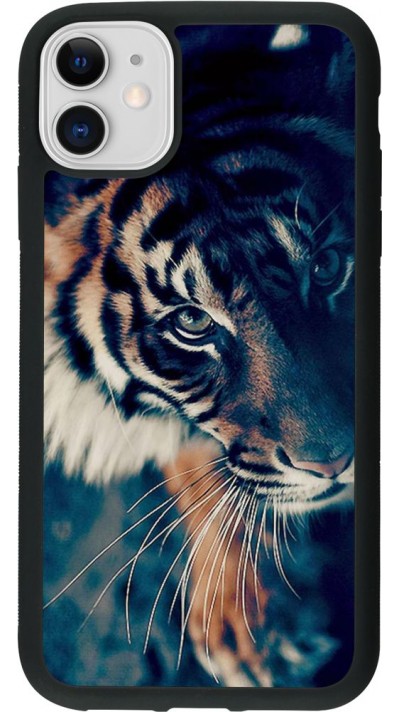 Coque iPhone 11 - Silicone rigide noir Incredible Lion