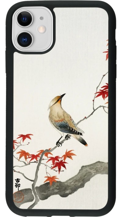 iPhone 11 Case Hülle - Silikon schwarz Japanese Bird