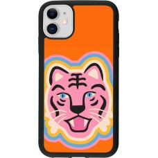 Coque iPhone 11 - Silicone rigide noir Lion colors 2026