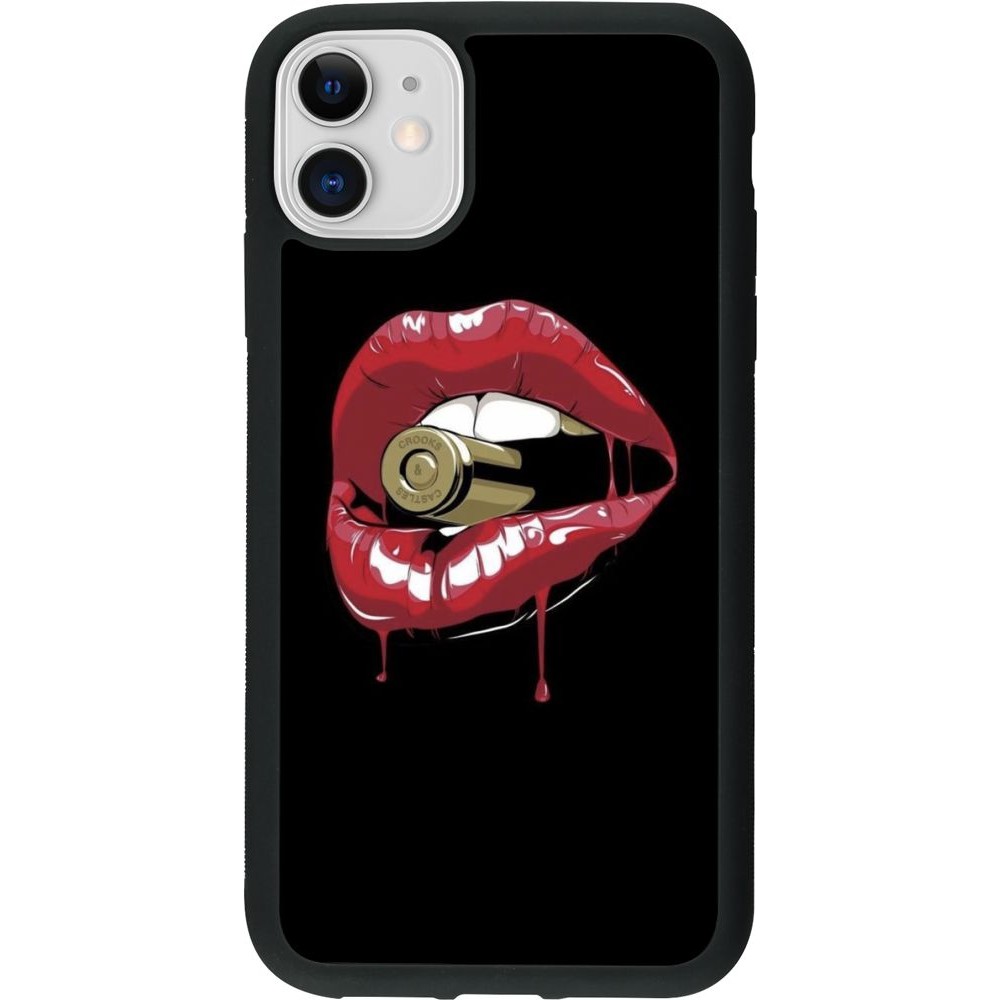 Hülle iPhone 11 - Silikon schwarz Lips bullet