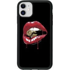Hülle iPhone 11 - Silikon schwarz Lips bullet