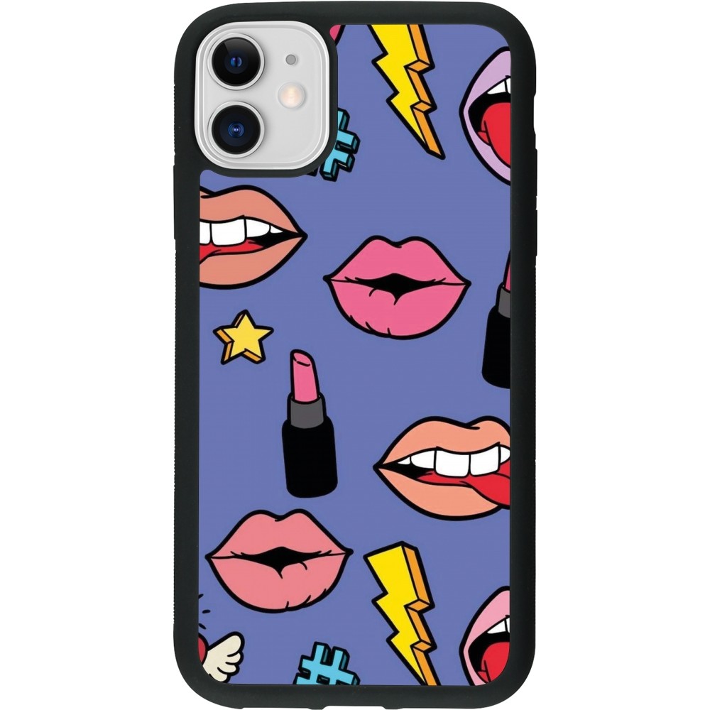 iPhone 11 Case Hülle - Silikon schwarz Lips and lipgloss