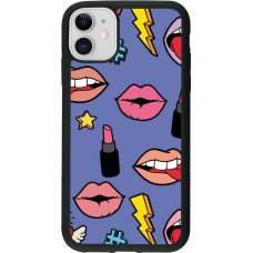 iPhone 11 Case Hülle - Silikon schwarz Lips and lipgloss
