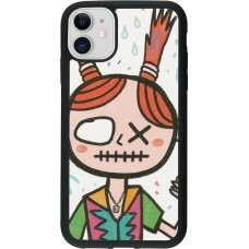 iPhone 11 Case Hülle - Silikon schwarz Little Girl Sketch