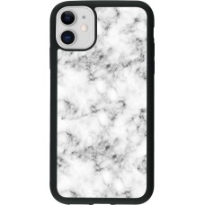 Coque iPhone 11 - Silicone rigide noir Marble 01