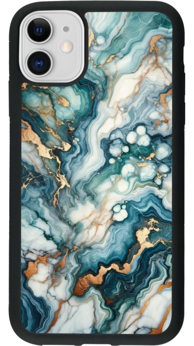 iPhone 11 Case Hülle - Silikon schwarz Grüner Blauer Goldener Marmor