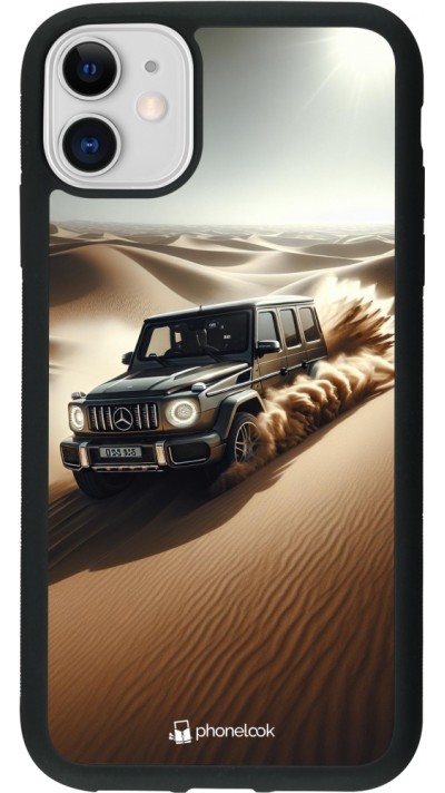 iPhone 11 Case Hülle - Silikon schwarz Mercedes G Drift Wueste