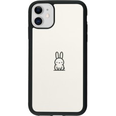iPhone 11 Case Hülle - Silikon schwarz Minimal Häschen Süße