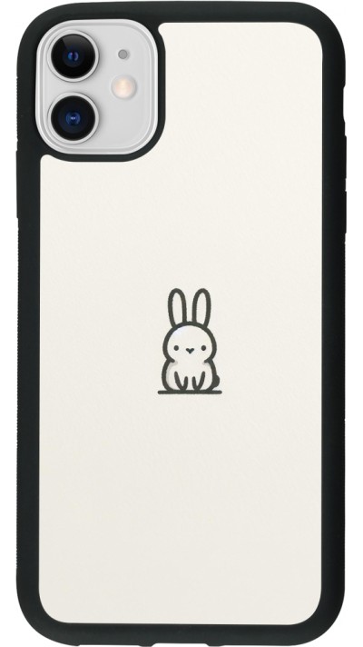 iPhone 11 Case Hülle - Silikon schwarz Minimal Häschen Süße