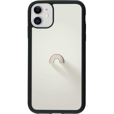 iPhone 11 Case Hülle - Silikon schwarz Mini Regenbogen Minimal