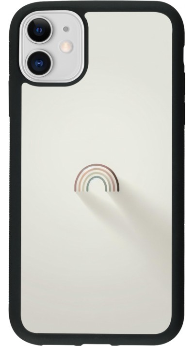 iPhone 11 Case Hülle - Silikon schwarz Mini Regenbogen Minimal