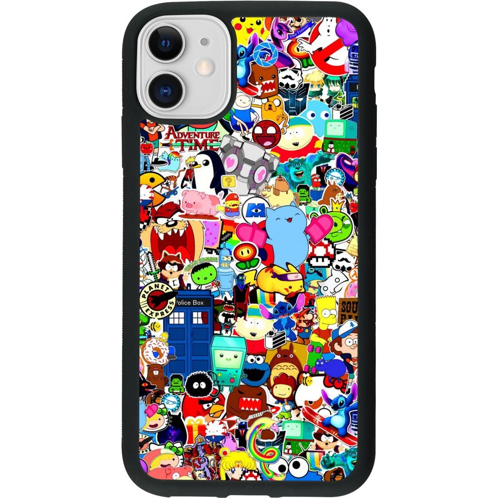Hülle iPhone 11 - Silikon schwarz Mixed cartoons