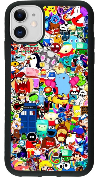 Coque iPhone 11 - Silicone rigide noir Mixed cartoons