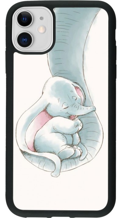 Coque iPhone 11 - Silicone rigide noir Mom 1903