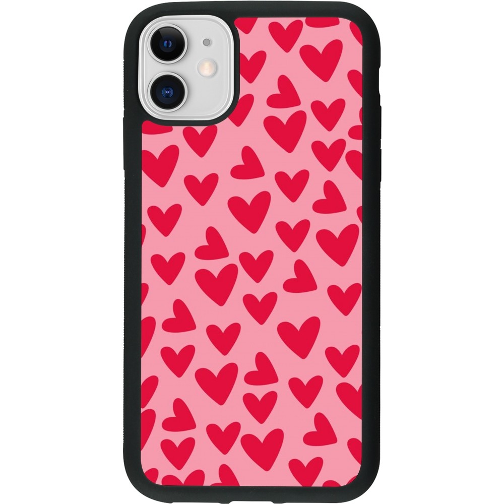iPhone 11 Case Hülle - Silikon schwarz Mom 2024 kleine Herzen