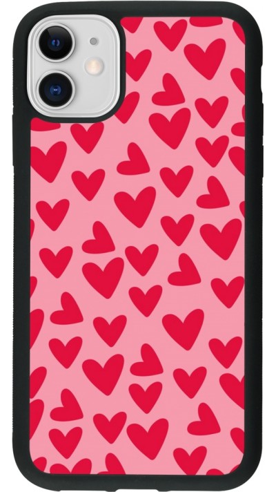 iPhone 11 Case Hülle - Silikon schwarz Mom 2024 kleine Herzen
