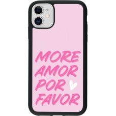 iPhone 11 Case Hülle - Silikon schwarz More amor porfavor