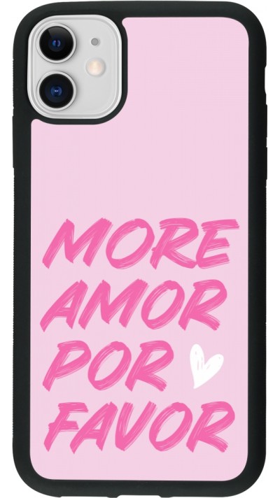 Coque iPhone 11 - Silicone rigide noir More amor porfavor